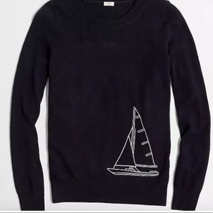 J Crew Women's  Intarsia sailboat sweater Sz Small